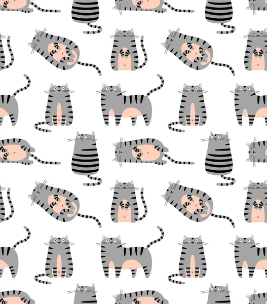 Mönster med söta katter — Stock vektor