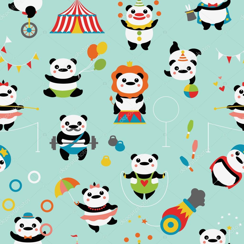 Pattern With Cute Pandas Stock Vector Image By C Wonderful Day
