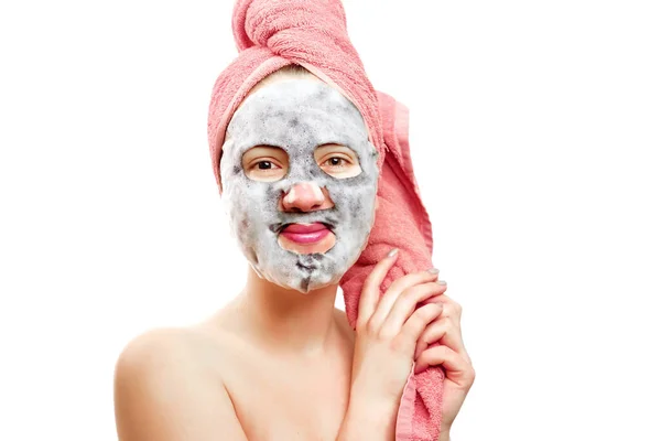 Gadis Cantik Seksi Dengan Masker Wajah Masker Oksigen Untuk Wajah — Stok Foto