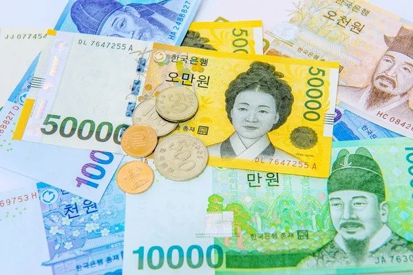 South Korean Won Currency. — Stock Photo, Image