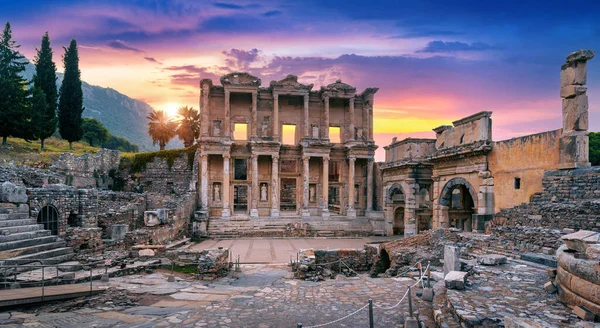 Biblioteca Celsus Éfeso Cidade Antiga Izmir Turquia — Fotografia de Stock