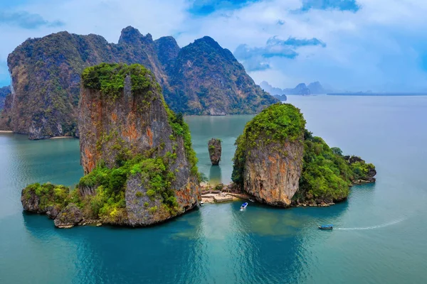 Vue Aérienne Île James Bond Phang Nga Thaïlande — Photo