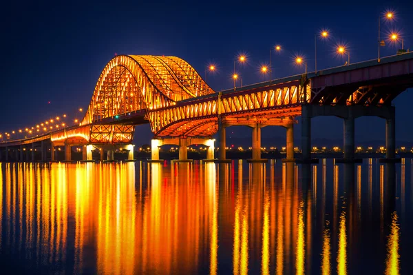Most Banghwa w nocy w Seul, Korea — Zdjęcie stockowe