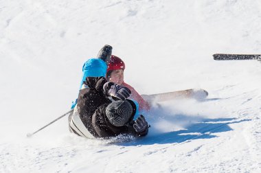 Deogyusan, Kore - 1 Ocak: Deogyusan Kayak Merkezi üzerinde kayak kayakçı.