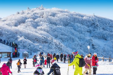 Deogyusan, Kore - 23 Ocak: turist çekim güzel sahne etrafında Deogyusan, Güney Kore.