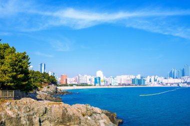 Busan, Kore Haeundae denizde.