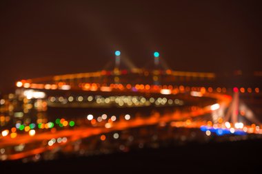 Incheon bridge arka planını yumuşak bulanık bokeh.