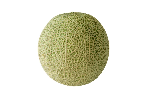 Cantaloupe meloen geïsoleerd op witte achtergrond. — Stockfoto