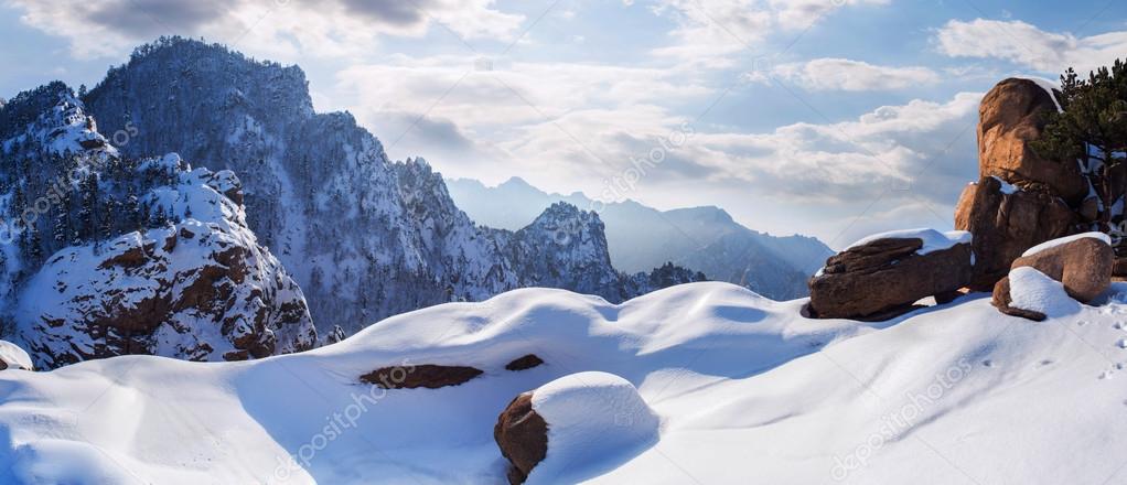 Seoraksan mountains in winter,Famous mountain in South Korea.