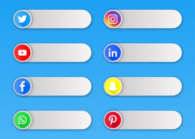 Sosyal medya simgeleri logoları, facebook, twitter, instagram, youtube, google plus, telgraf, reddit, dribbble, vimeo, snapchat, linkedin, Whatsapp, tiktok, pinterest, behance logo simgesi