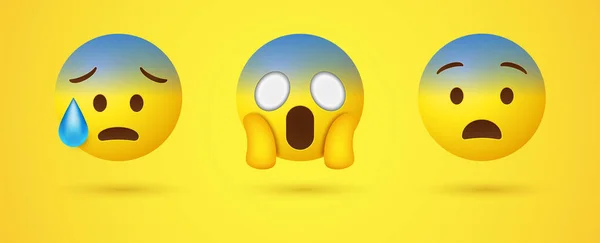 Emoji Face Gritando Miedo Emoticono Conmocionado Sosteniendo Cabeza Fearful Emoji — Archivo Imágenes Vectoriales