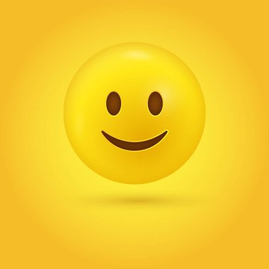 3D gülücük emojisi, hafifçe gülen surat, hafif mutluluk ifadesi, bu iyi.