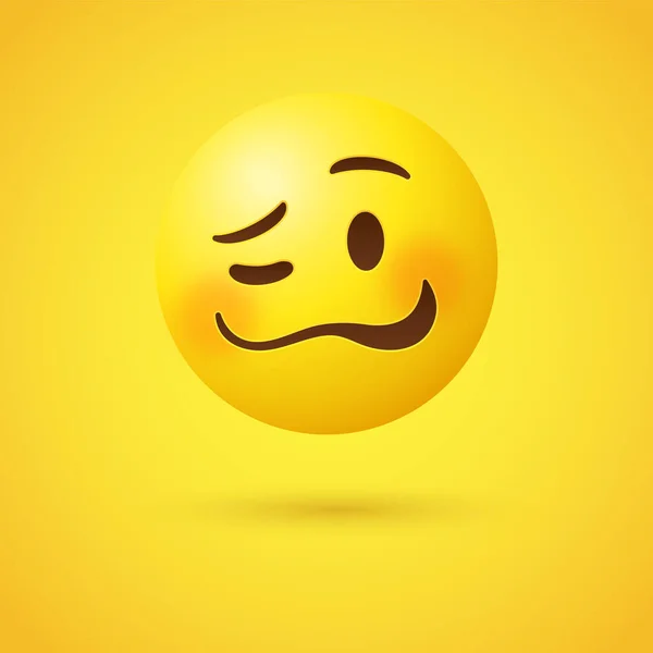 Woozy Emoji Face Μεθυσμένος Emoticon Κουρασμένος Συναίσθημα Uneven Μάτια Και — Διανυσματικό Αρχείο