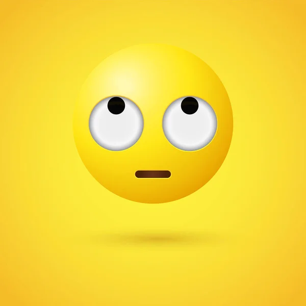 Emoji Face Rolling Eyes Disdain Disapproval Frustration Boredom Character Looking — Stock Vector