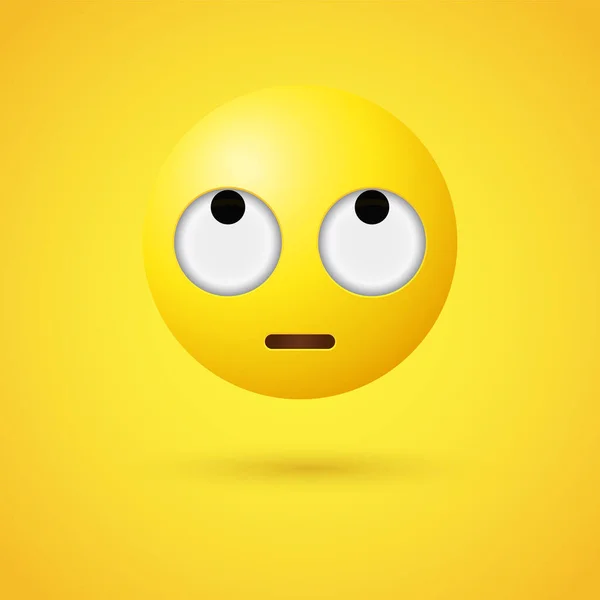 Emoji Cara Con Ojos Ondulados Desdén Desaprobación Frustración Carácter Aburrimiento — Vector de stock