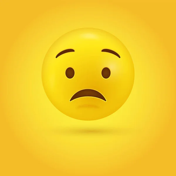 Beunruhigtes Emoji Gesicht Modernem Oder Depressivem Emoticon Sorgengefühle Frustrierter Bedrängter — Stockvektor