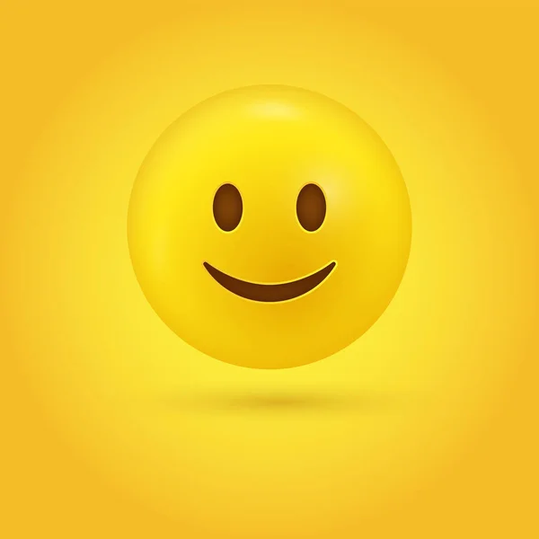 Smile Emoji Slightly Smiling Face Slightly Happy Emoticon Fine — Stock Vector