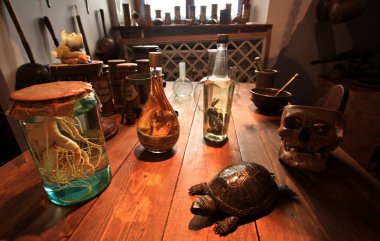 Table medieval alchemist clipart