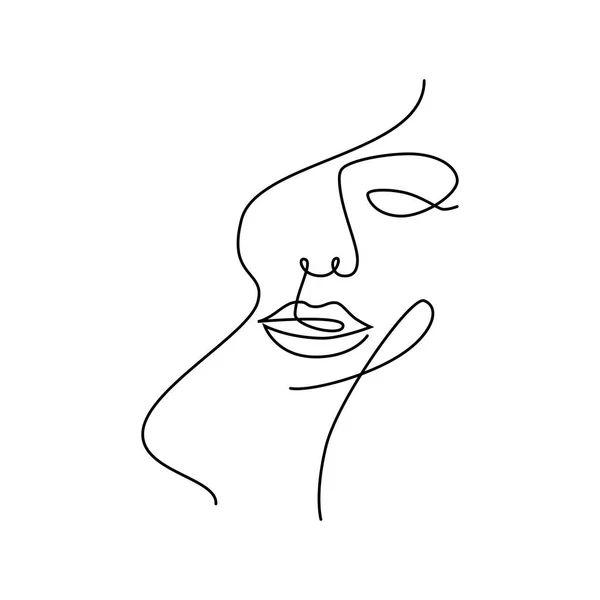 グラフィックスタイルのベクトルイラストの顔ラインアート — ストックベクタ