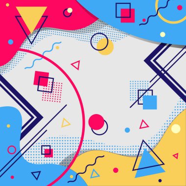 Modern Memphis geçmişi, her amaç için harika bir tasarım. Vektör illüstrasyonu