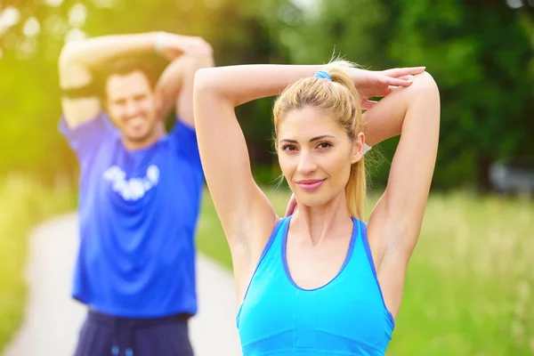 Young health couple — Stock Photo, Image