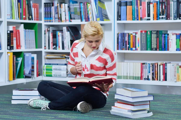 Schöne Studentin studiert — Stockfoto