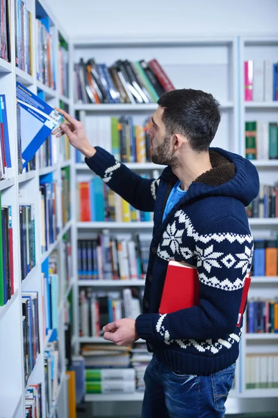 Student learning in the library — Stock Photo, Image