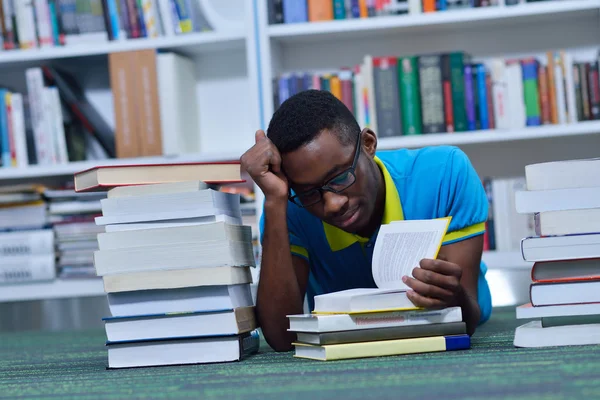 Leren van leerlingen in de bibliotheek — Stockfoto