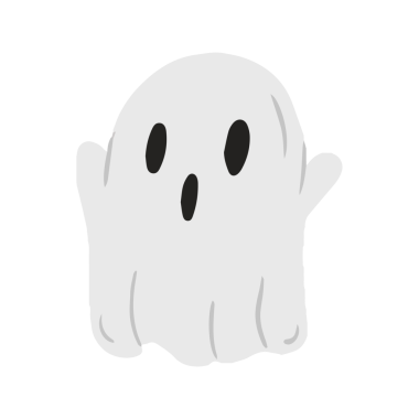 Basit Beyaz Sayfa Hayalet Şirin Cadılar Bayramı Karakteri