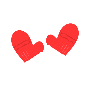 Bir çift Kırmızı ve Beyaz Tüylü Elle Çizilmiş Kış Kıyafeti Çizimi