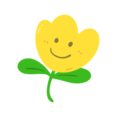 Mutlu Yüz Sarı Çiçek İllüstrasyonu, Sevimli El Çizimi Gülümseyen Çiçek Clipart