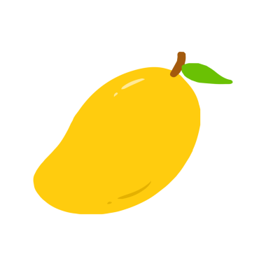 Şirin El Çizimi Sarı Mango Çizimi, Minimalist Tropikal Meyve