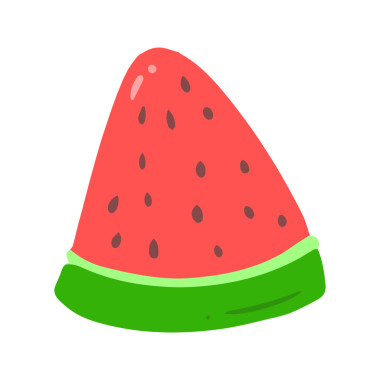 Sevimli El Çizimi Karpuz Dilimi Çizimi, Minimalist Yaz Meyvesi