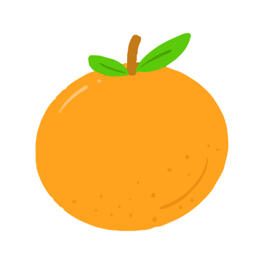 Yeşil Yapraklı Şirin El Çizimi Portakal Meyvesi Çizimi