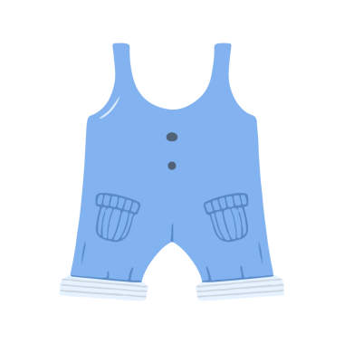 Minimalist El Çizimi Mavi Bebek Genel Çizimi