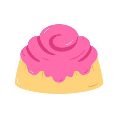 Şirin Sarı Puding ya da Pembe Kremalı Tatlı Çizim