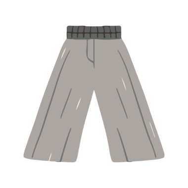 Geniş Bacak Yüksek Belli Gri Pantolon Çizimi