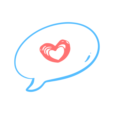 Elle çizilmiş Kalple Konuşma Baloncuğu