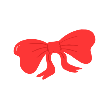 Büyük Kırmızı Yay El Çizim Çizimi