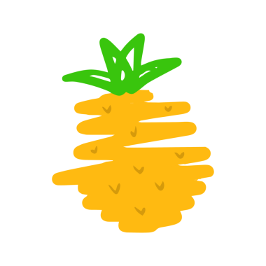 El çizimi Tropikal Ananas Meyvesi