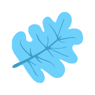 Parlak Mavi Meşe Yaprağı