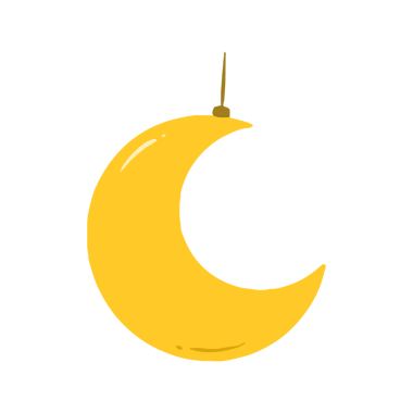 Asılı Sarı Hilal Ay İslam Süslemesi