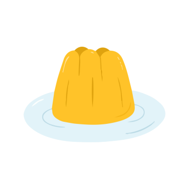 Lezzetli Portakal Jelatin Tatlı Pudingi Tabak Çiziminde