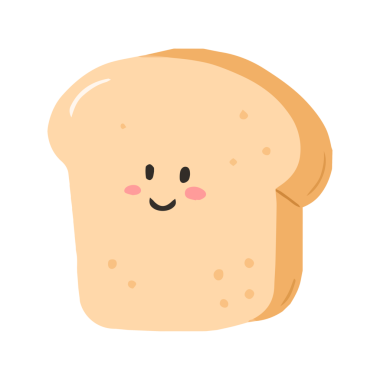 Kawaii Mutlu Gülümseyen Ekmek Çizgi Filmi Karakteri