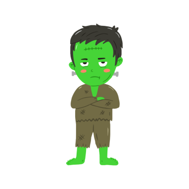 Huysuz Yeşil Canavar Çizgi Filmi Kolları çapraz Duruyor