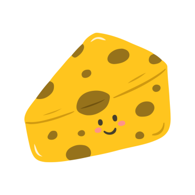 Gülümseyen İsviçre Peynir Bloğu Şirin Çizgi Film Maskotu