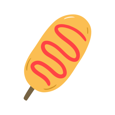 Çubukta Sosisli ve Ketçap Çiselemeli Çizgi Film Çizimi