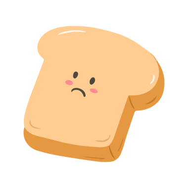 Üzgün Tost Ekmeği Tatlı Yüzlü Çizgi Film Çizimi
