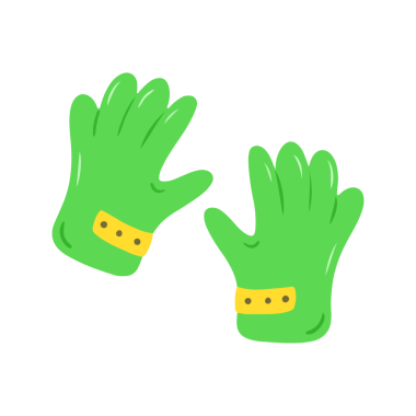 Parlak Yeşil Koruyucu Lastik Bahçe Eldivenleri