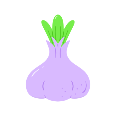 Yeşil filizli taze mor sarımsak soğanı.